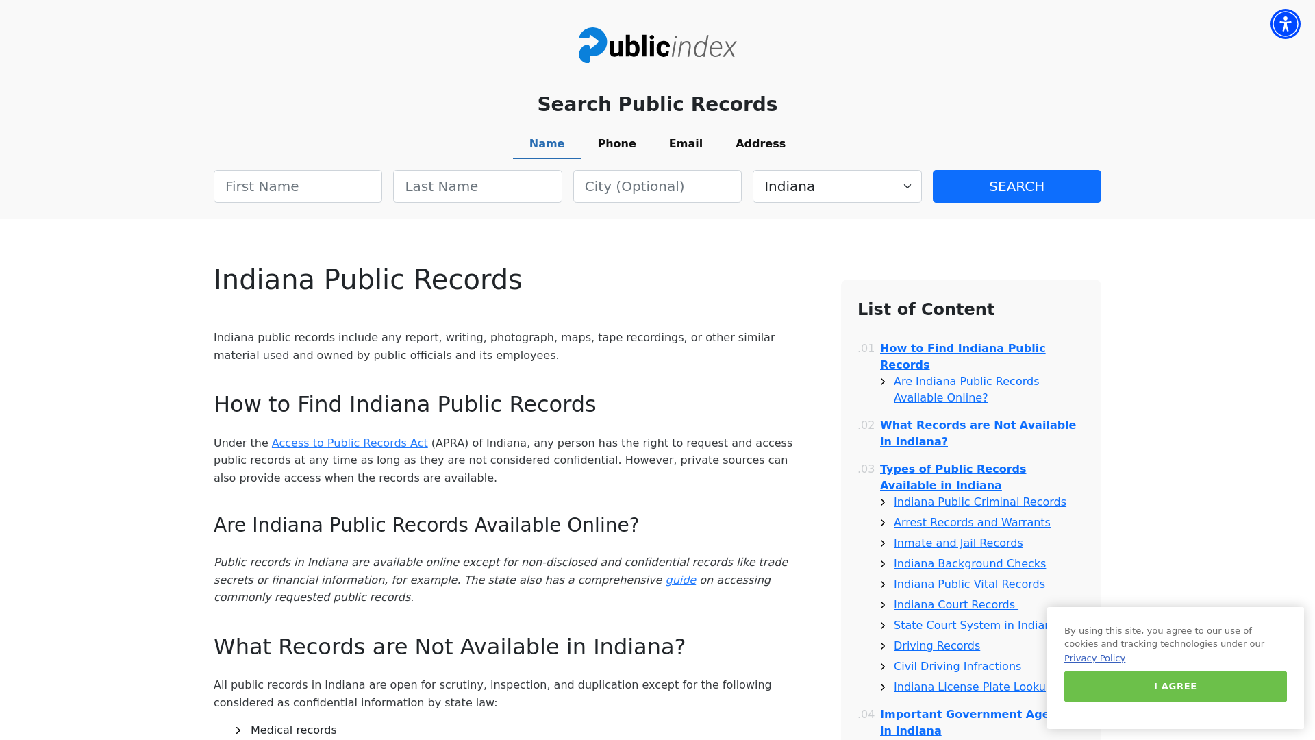 Indiana Public Records Online - ThePublicIndex