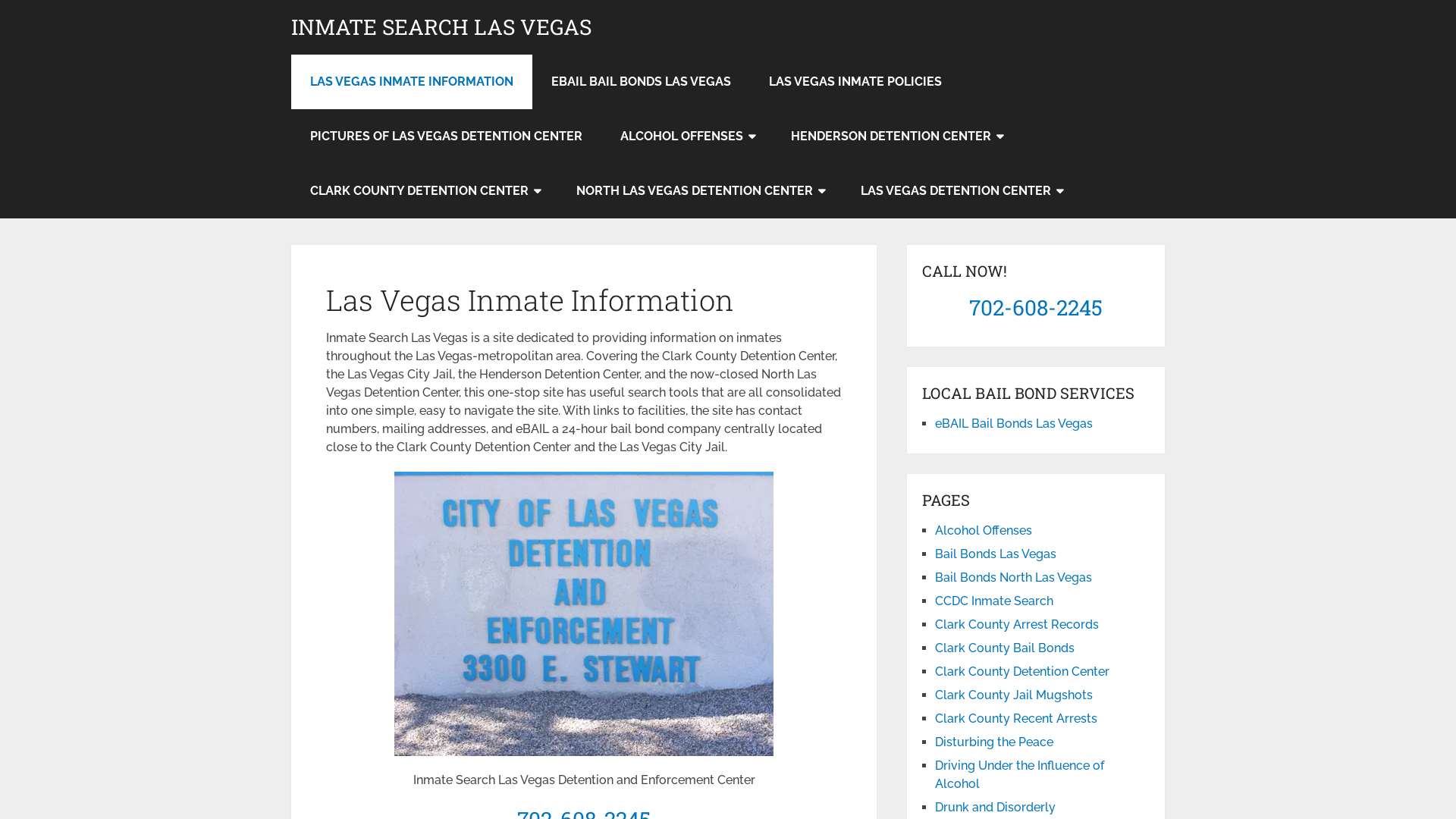 Las Vegas Inmate Information - Inmate Search Las Vegas