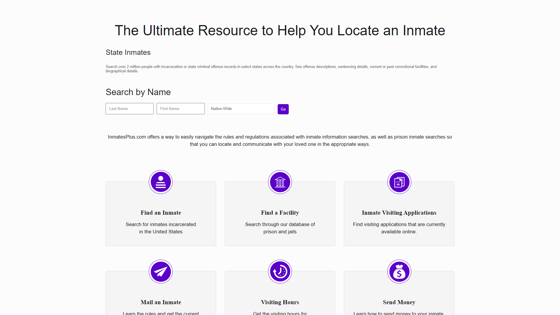 Locate An Inmate - Inmate Lookup By State | InmatesPlus.com