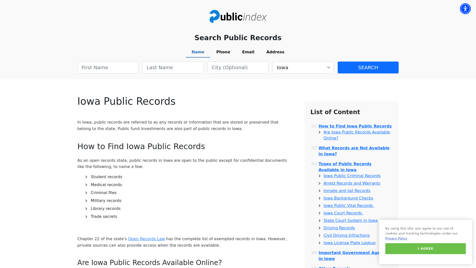 Iowa Public Records Online - ThePublicIndex