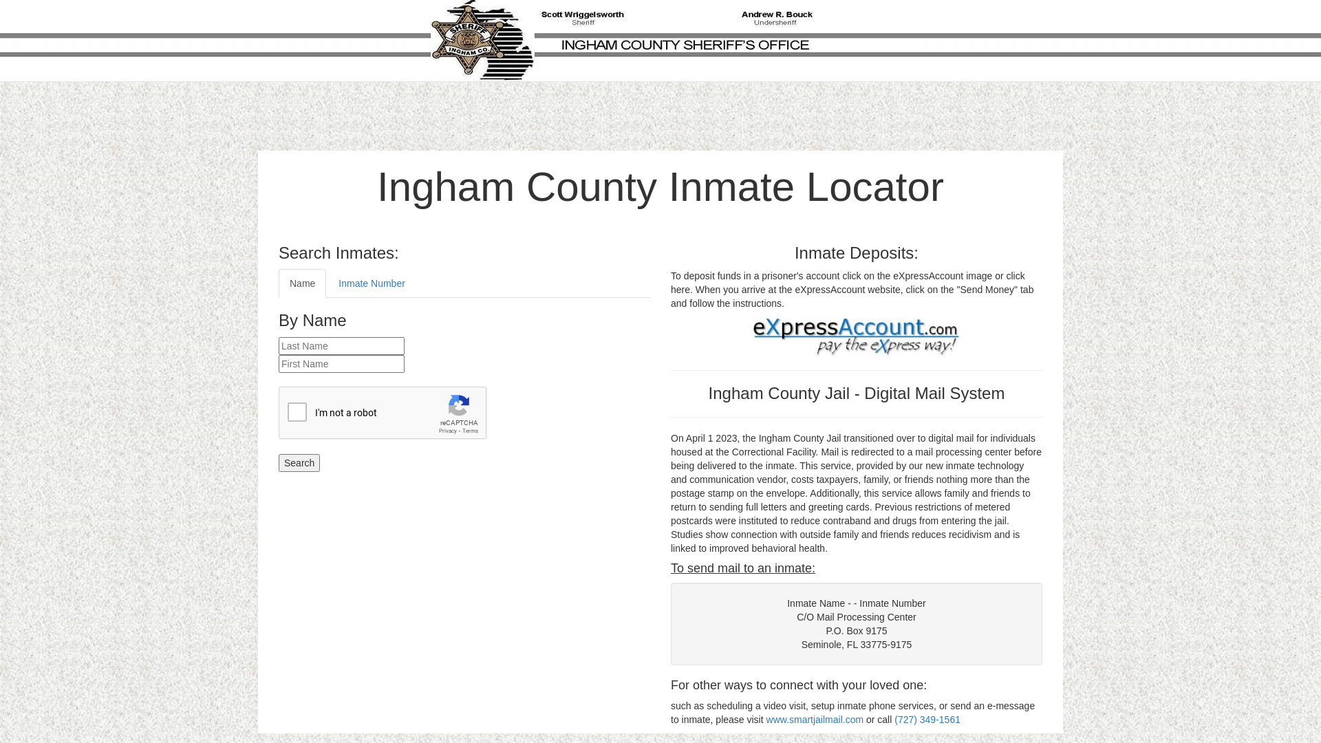 Ingham County Inmate Locator - Home Page