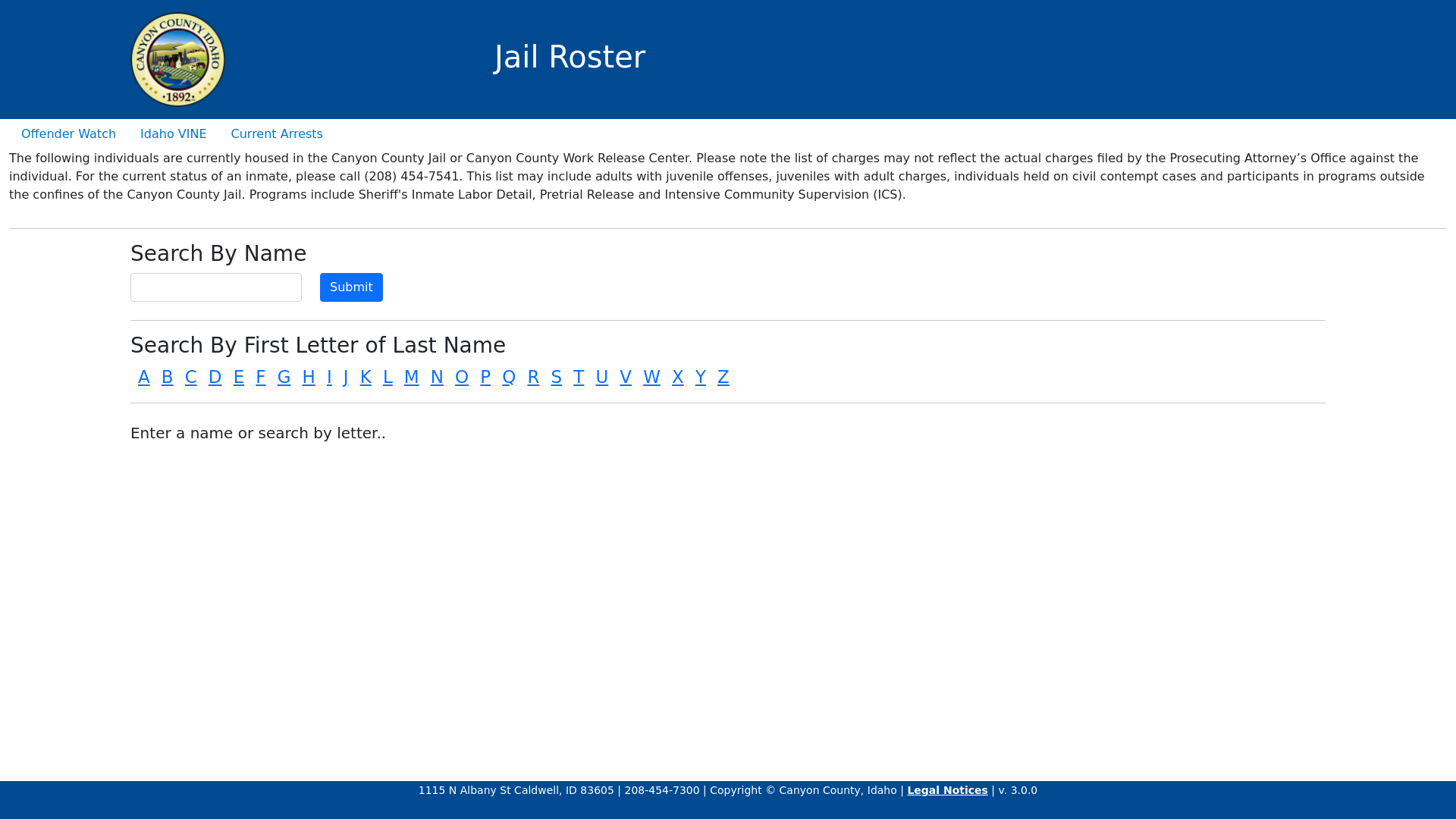 Jail Roster