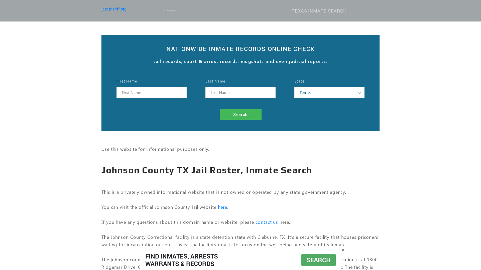 Johnson County TX Jail Roster, Inmate Search, Sheriff