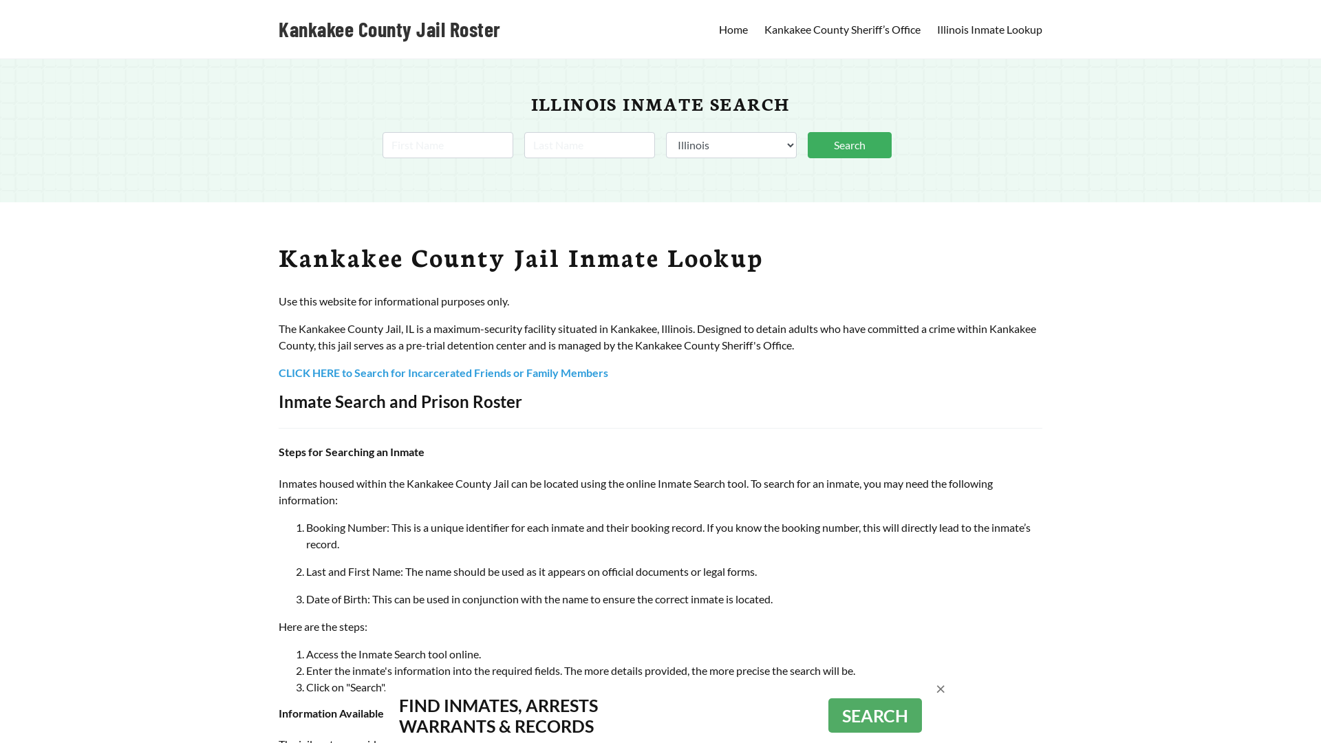 Kankakee County Jail Roster Lookup, IL, Inmate Search