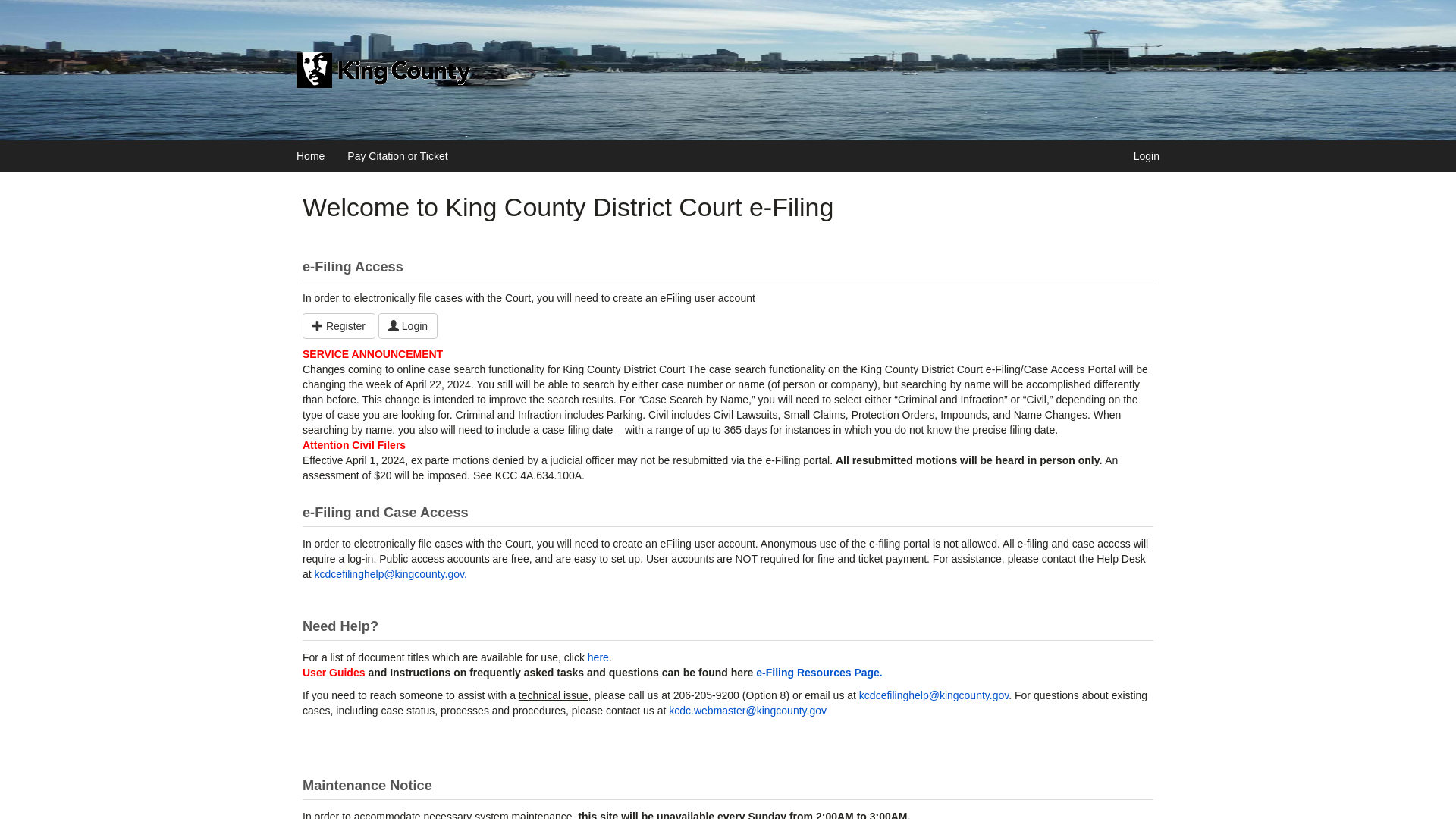 Welcome to King County District Court e-Filing | King County District Court