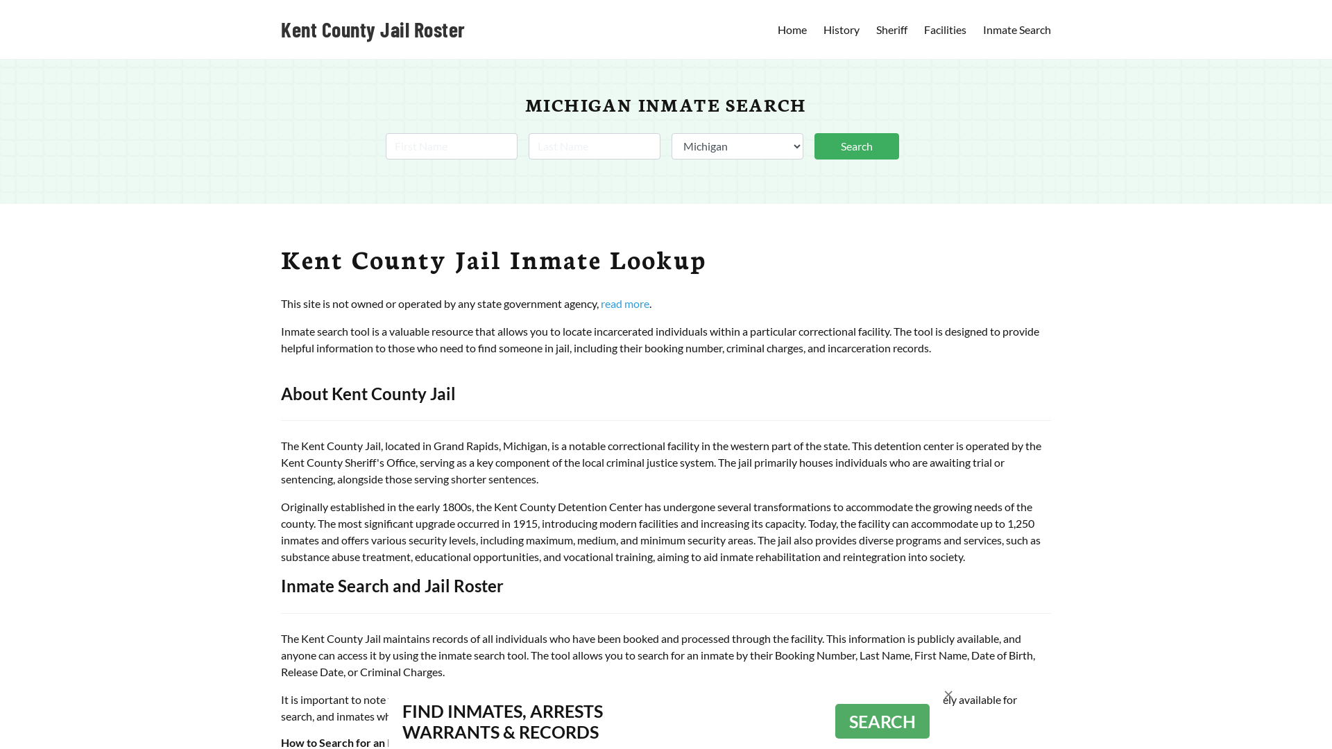 Kent County Jail Roster Lookup, MI, Inmate Search