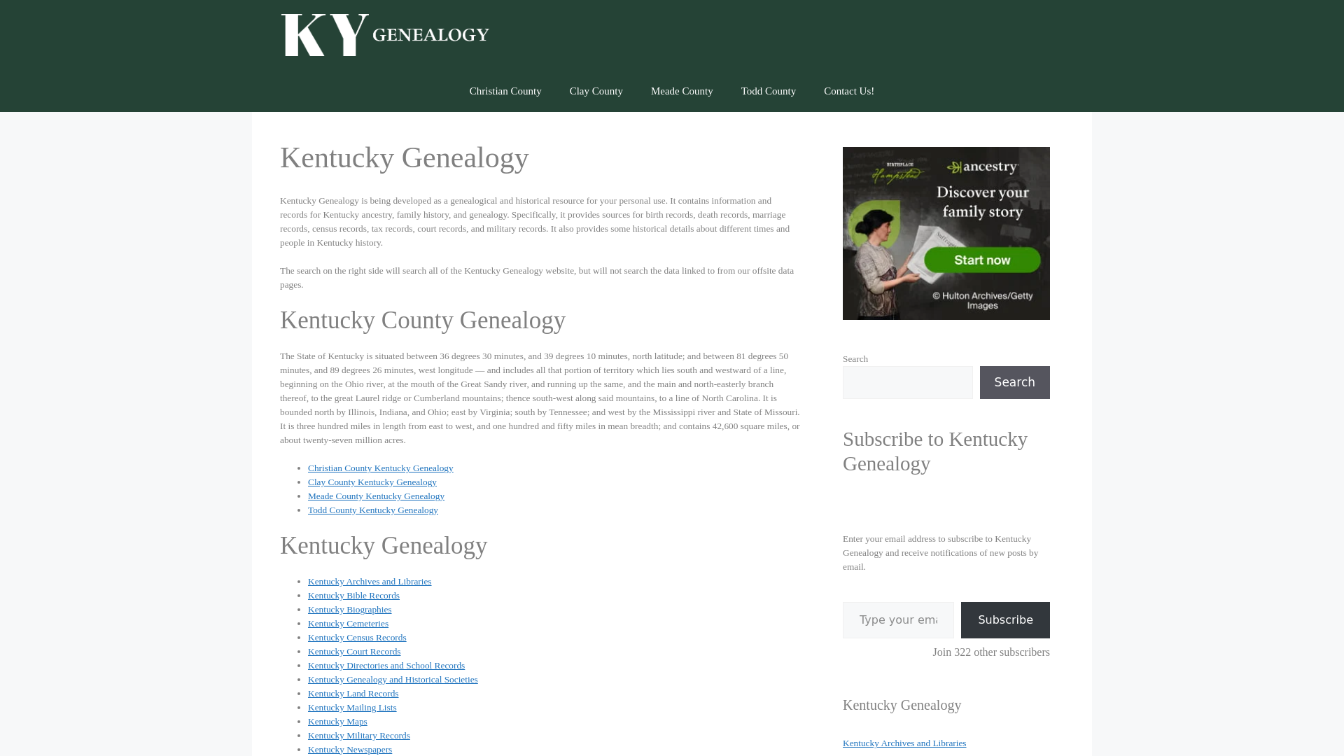 Kentucky Genealogy — Kentucky Genealogy