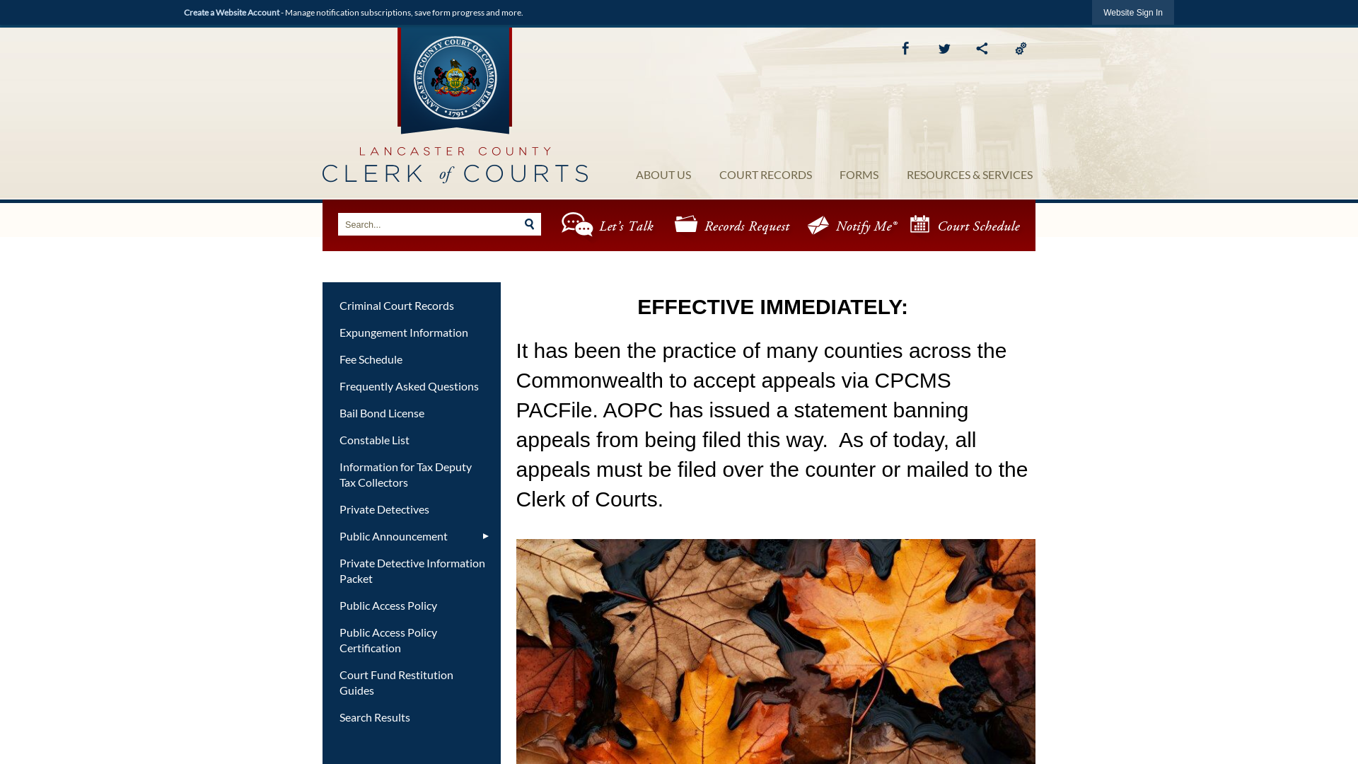 Lancaster County Clerk of Courts, PA | Official Website