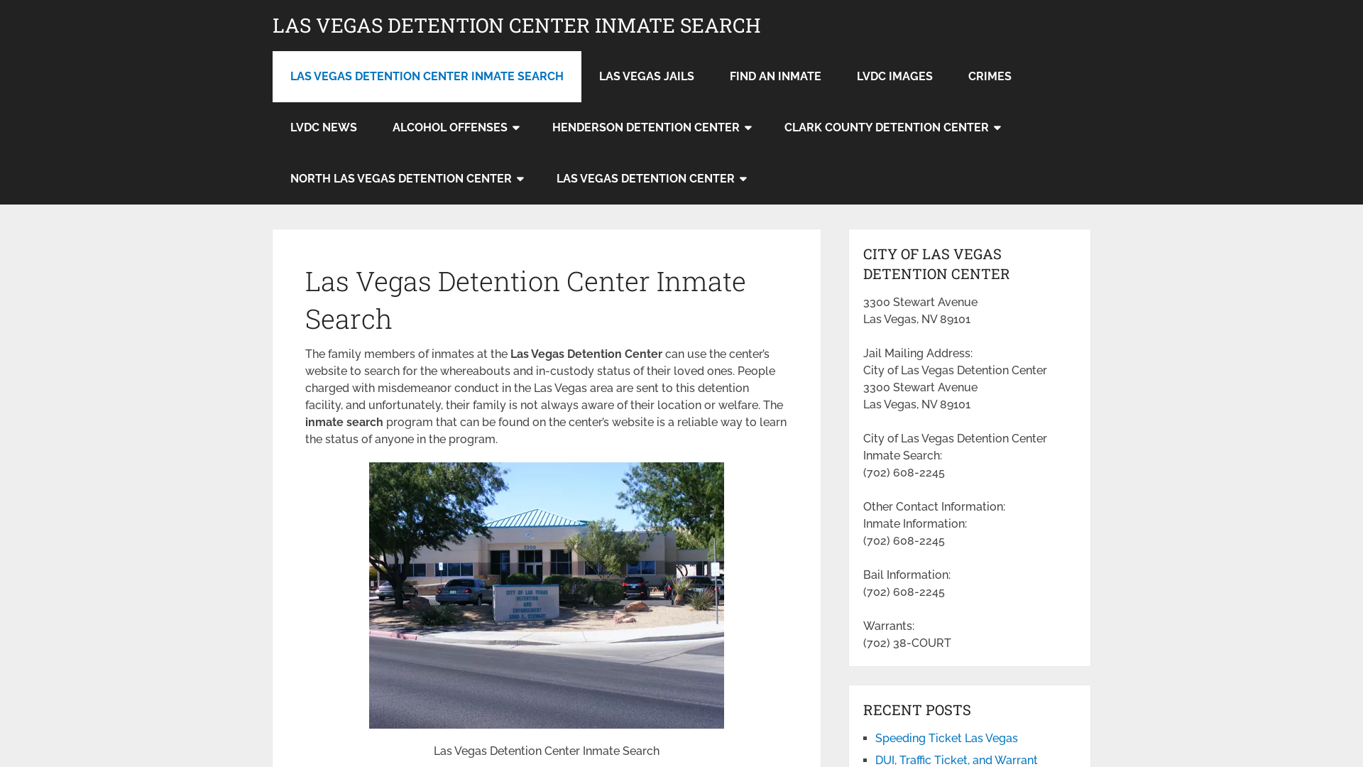 Las Vegas Detention Center Inmate Search - North Las Vegas Jail