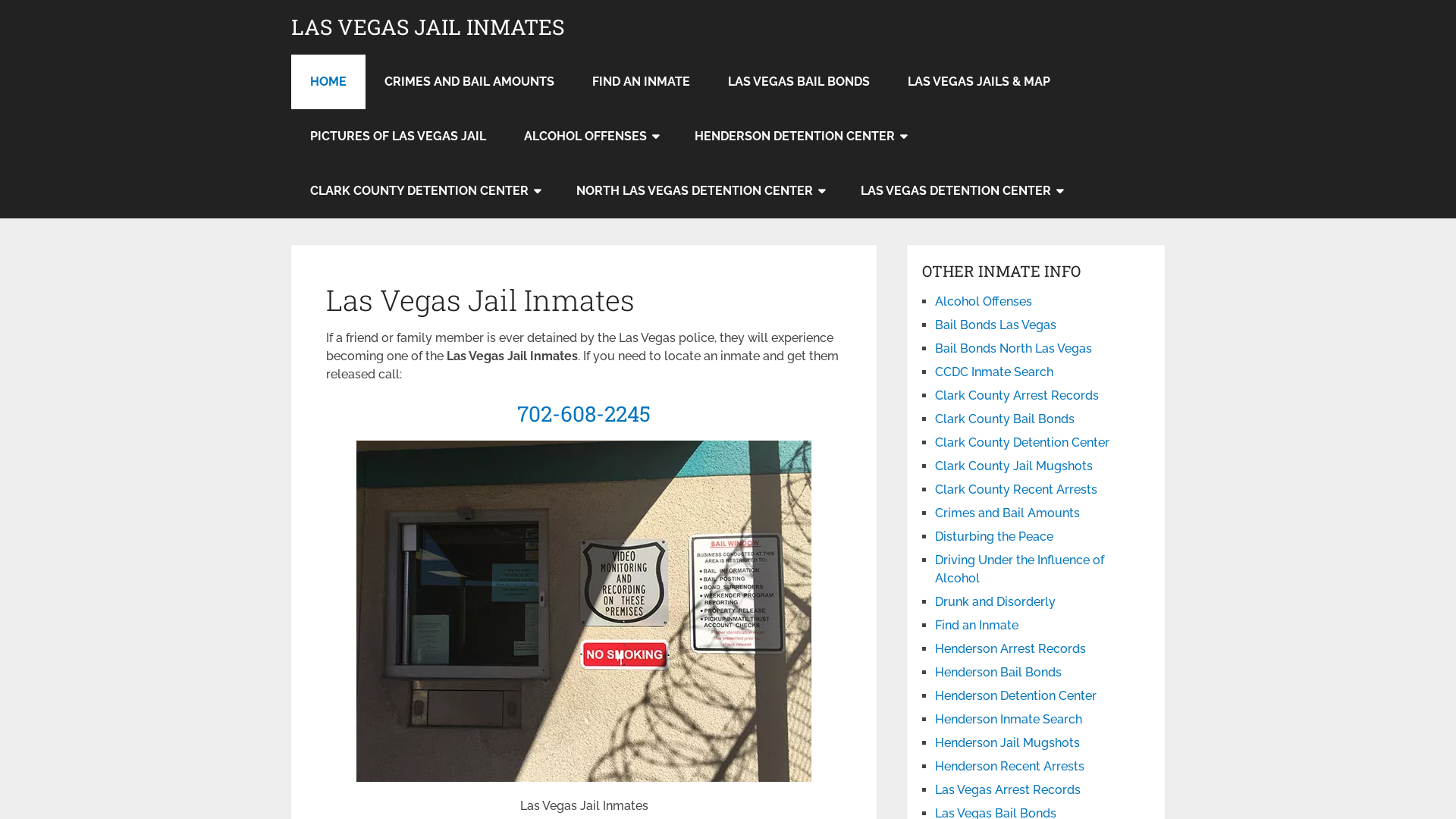 Las Vegas Jail Inmates - Inmate Search and Release Information