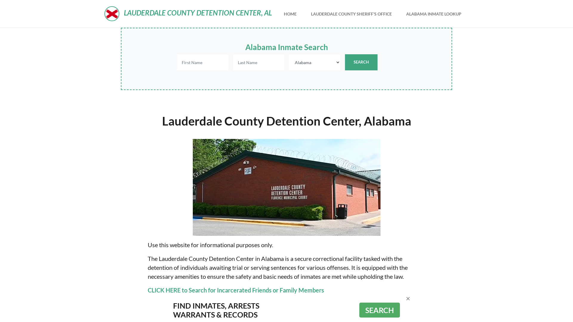 Lauderdale County Detention Center, AL Inmate Roster, Offender Search