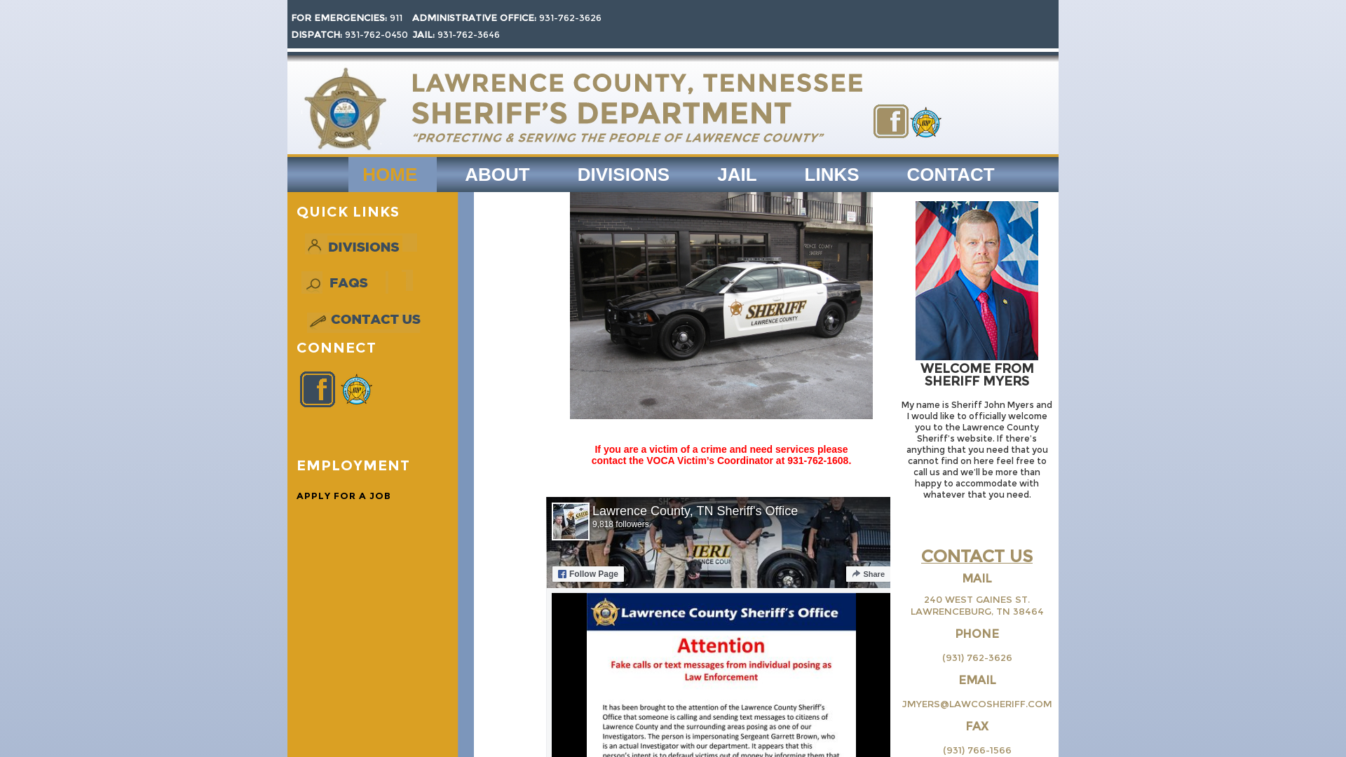 Lawrence County, Tennessee Sheriff