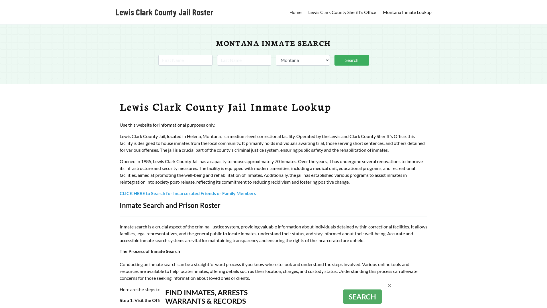 Lewis Clark County Jail Roster Lookup, MT, Inmate Search