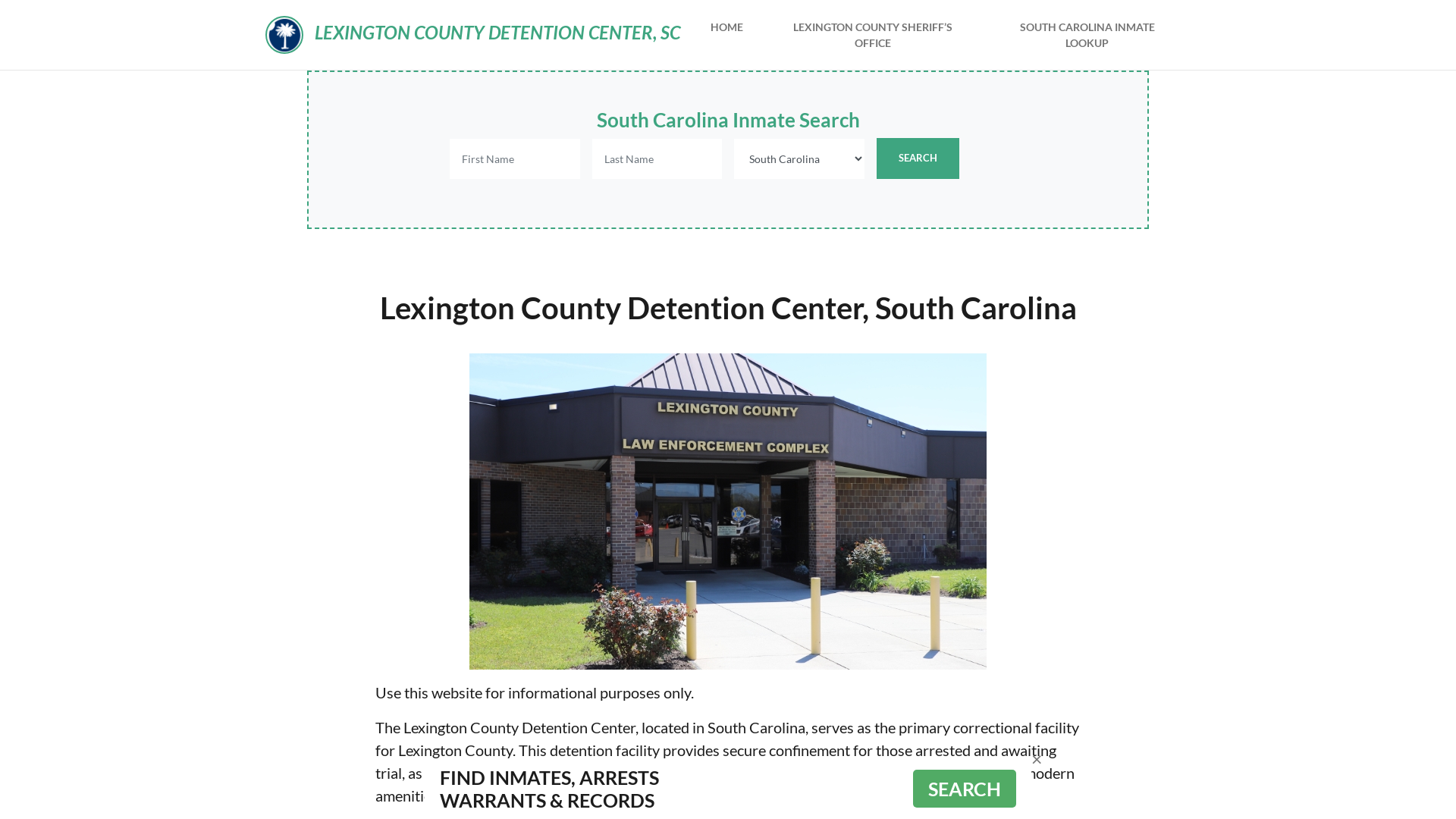 Lexington County Detention Center, SC Inmate Roster, Offender Search