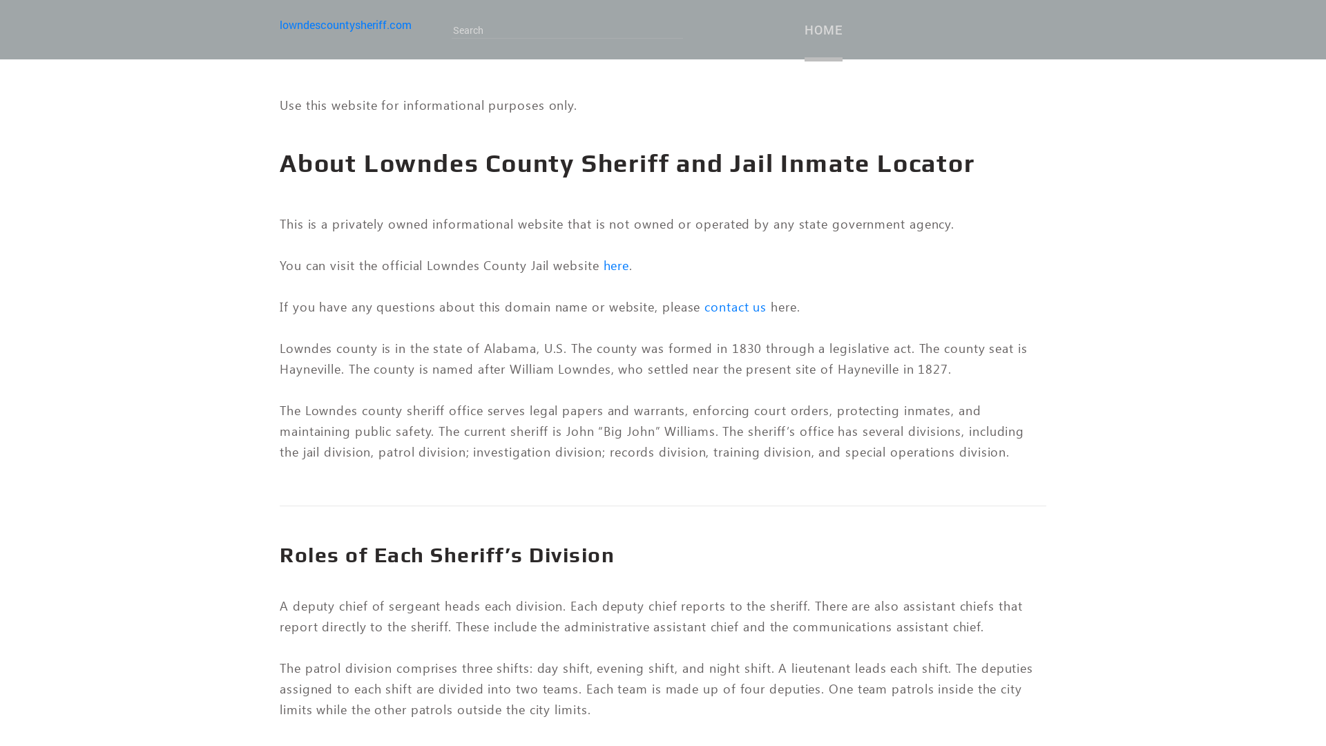 About Lowndes County Sheriff and Detention Facility, Alabama