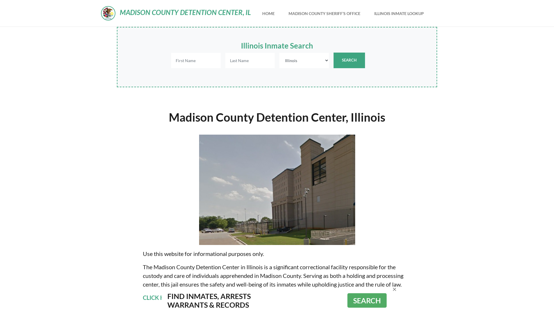 Madison County Detention Center, IL Inmate Roster, Offender Search