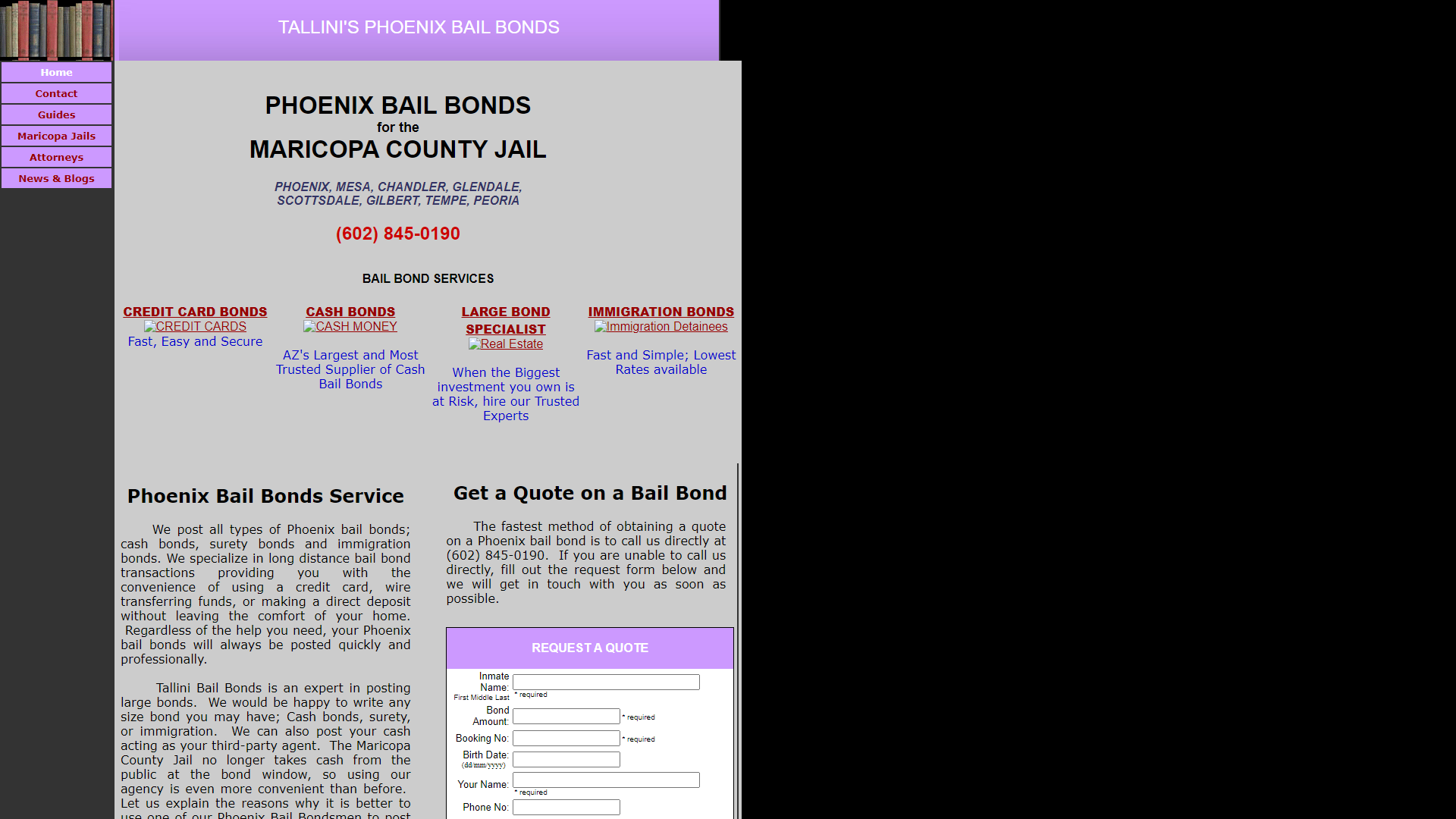 Phoenix Bail Bonds Quote for Maricopa County Bail Bonds