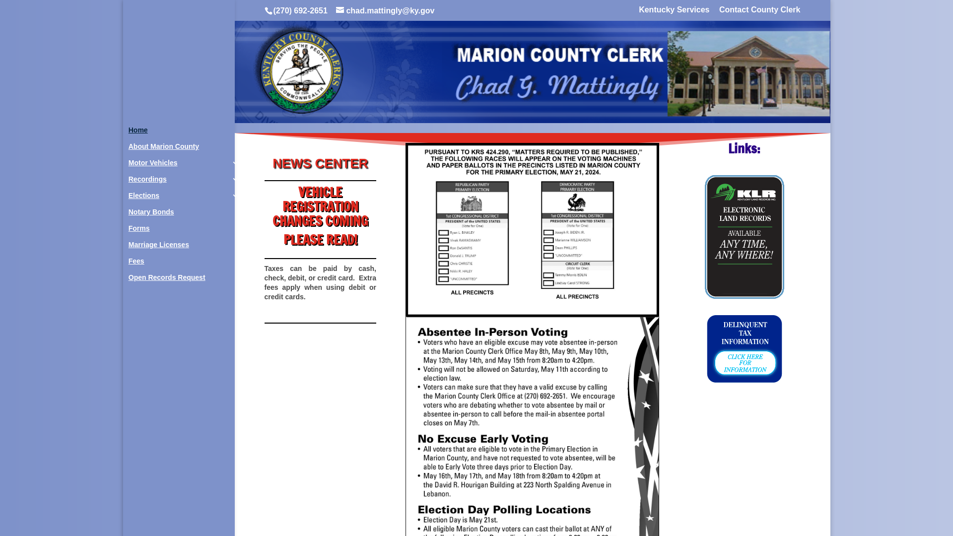 Marion County KY Clerk | Marion County Clerk