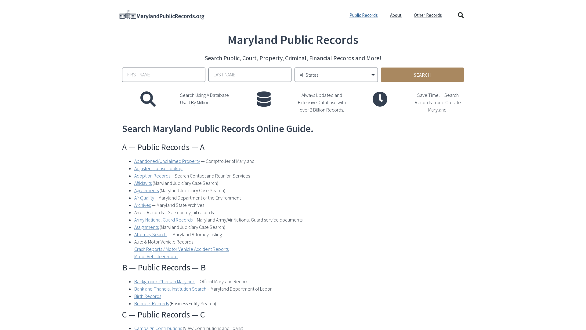 State of Maryland Public Records Guide: MarylandPublicRecords.org