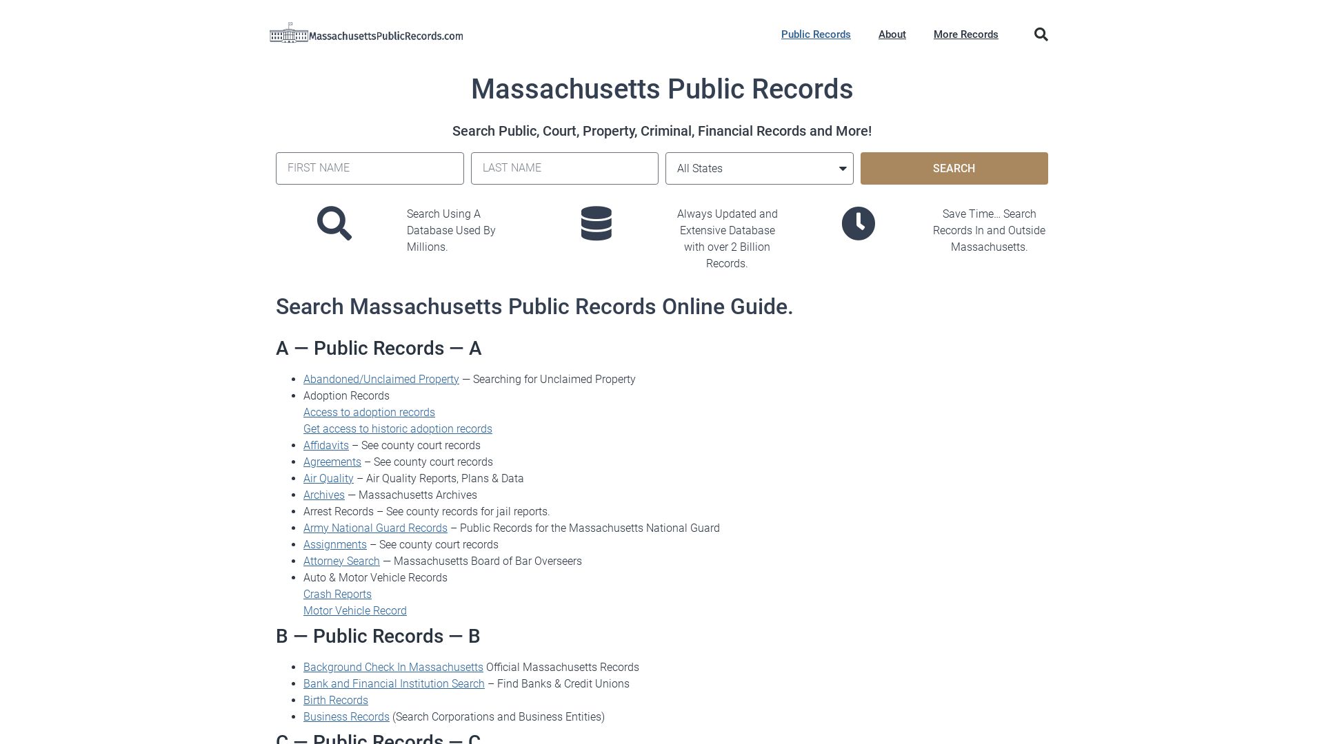 State of Massachusetts Public Records Guide: MassachusettsPublicRecords.com