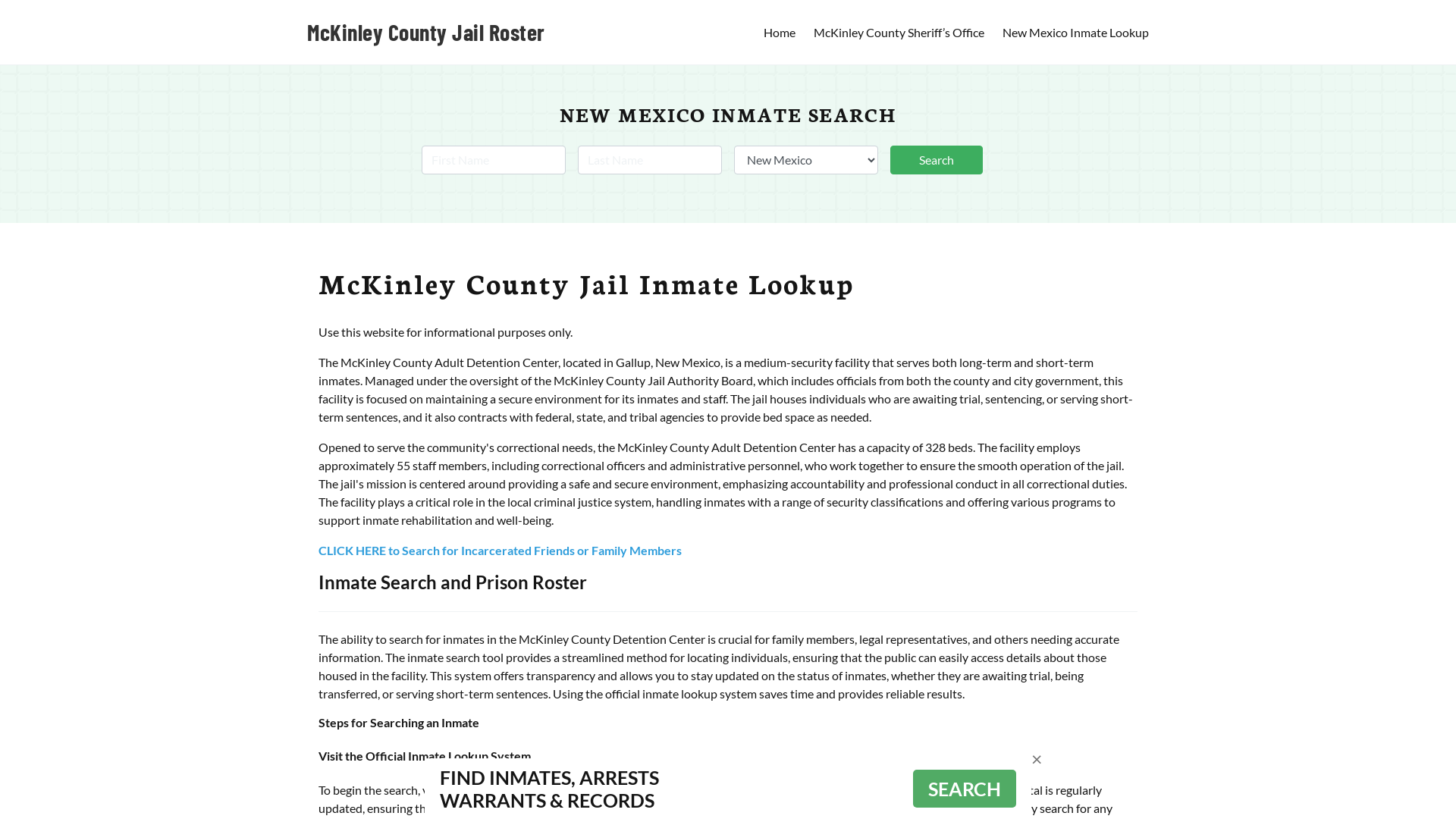 McKinley County Jail Roster Lookup, NM, Inmate Search