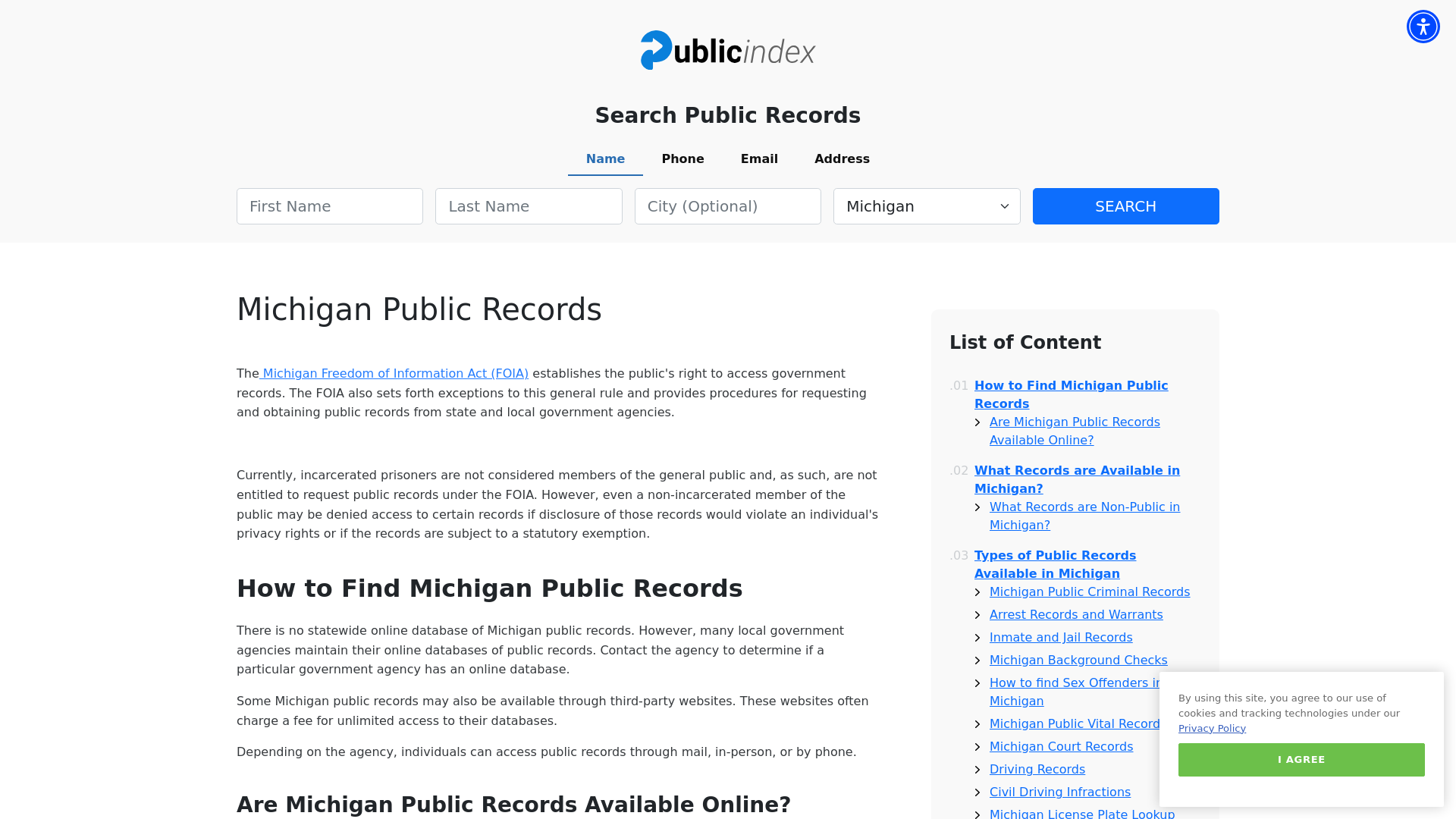 Michigan Public Records Online - ThePublicIndex