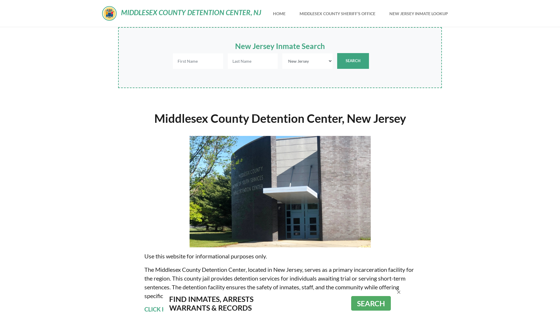 Middlesex County Detention Center, NJ Inmate Roster, Offender Search