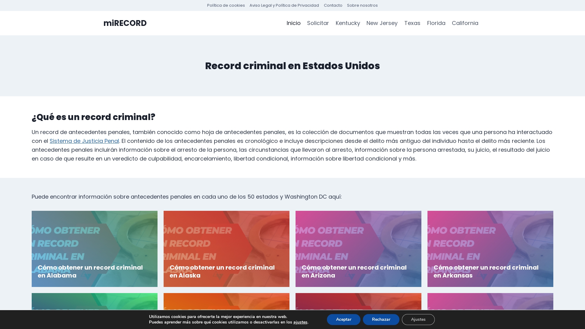 Cómo obtener mi record criminal en Estados Unidos - miRECORD