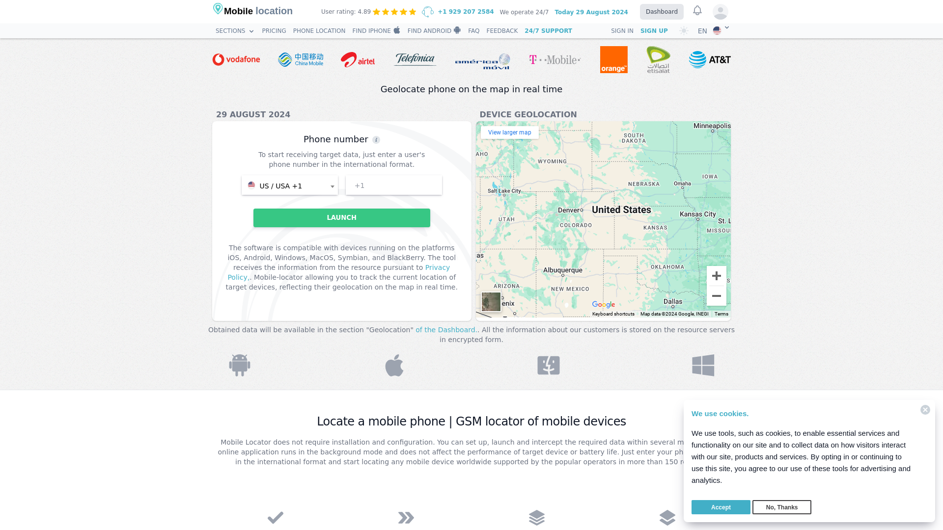 Mobile-Locator: Locate someone else online by phone number