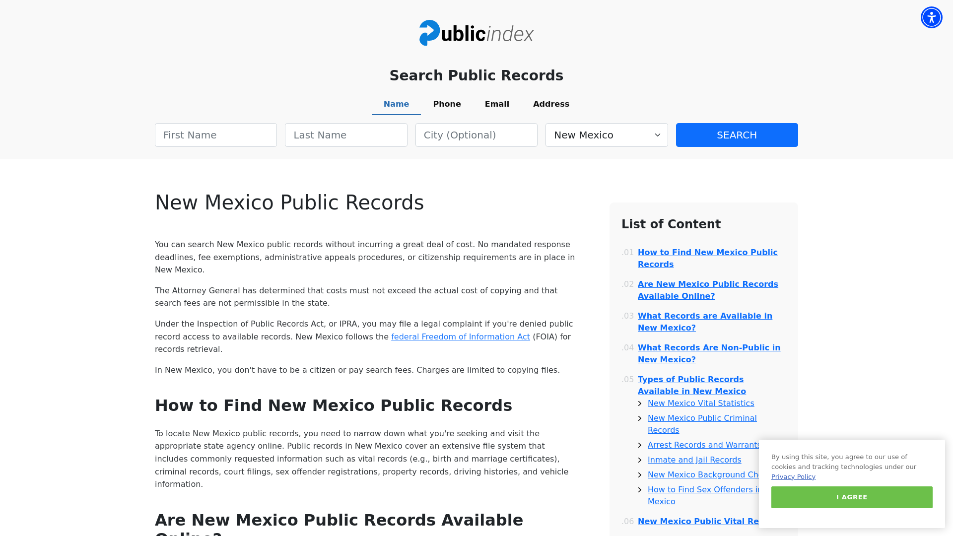 New Mexico Public Records Online - ThePublicIndex