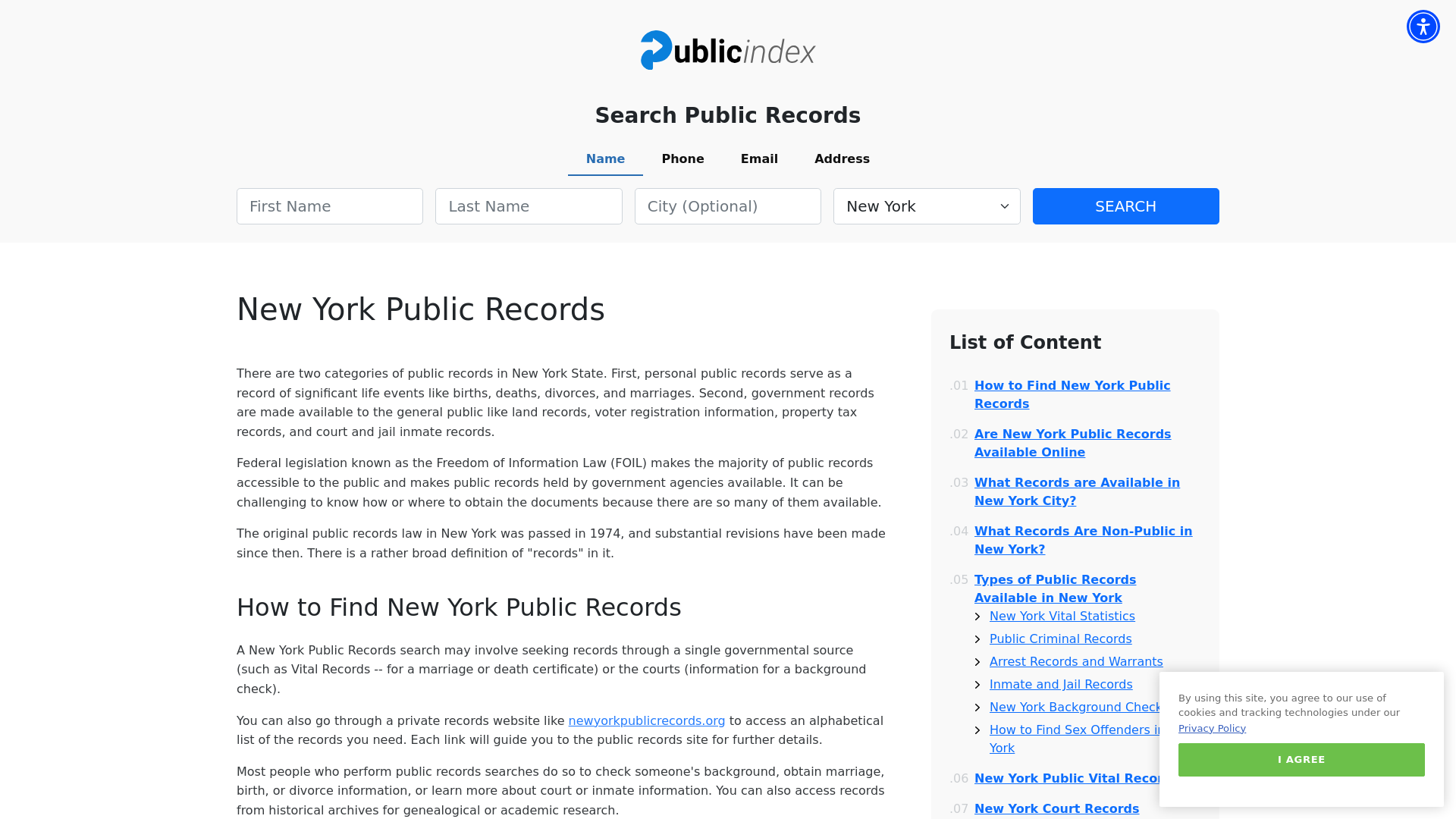 New York Public Records Online - ThePublicIndex