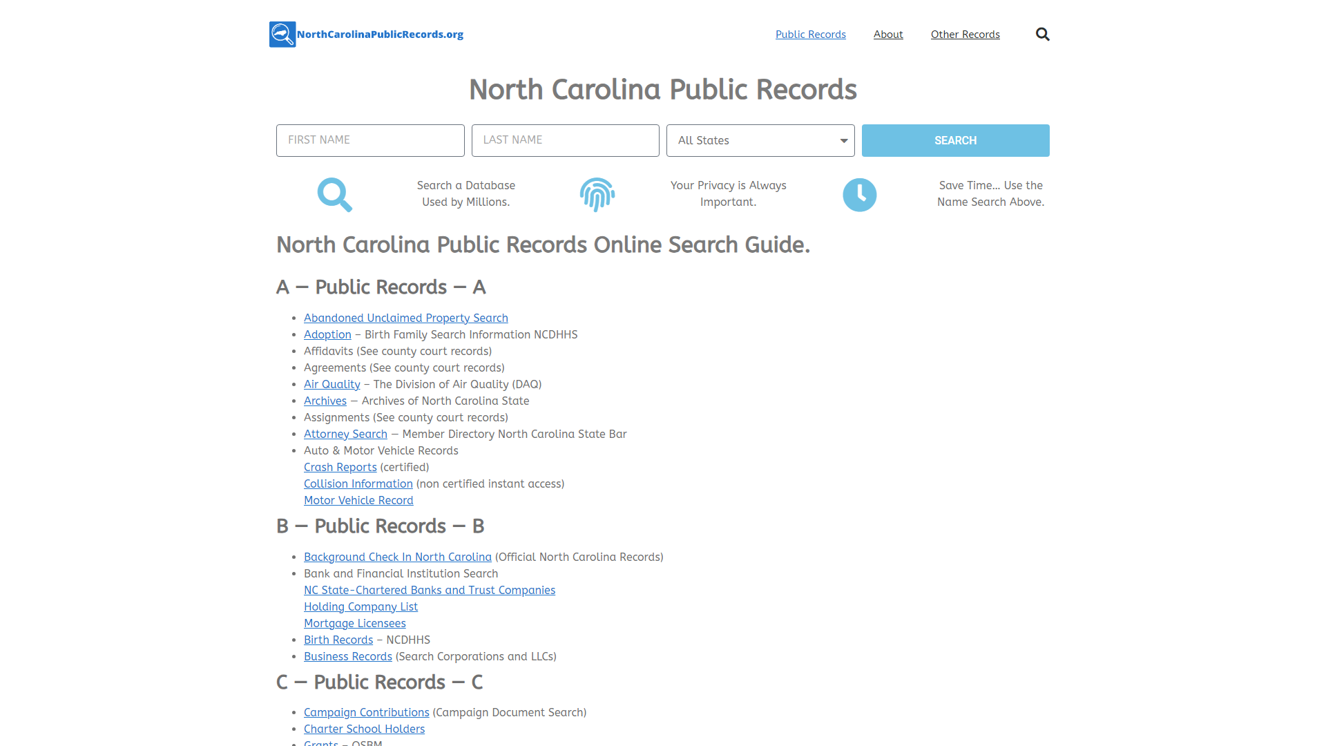 State of North Carolina Public Records Guide: NorthCarolinaPublicRecords.org