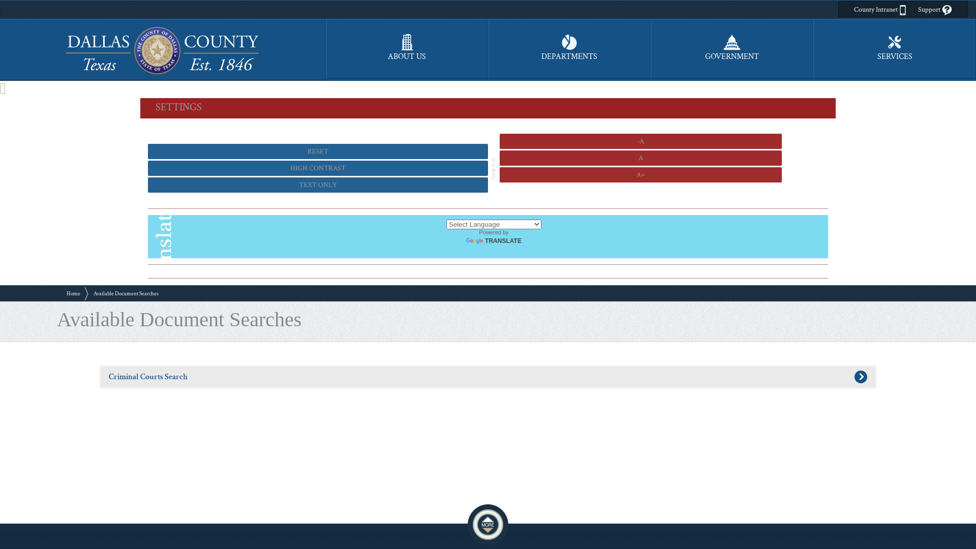 Dallas County | Available Document Searches