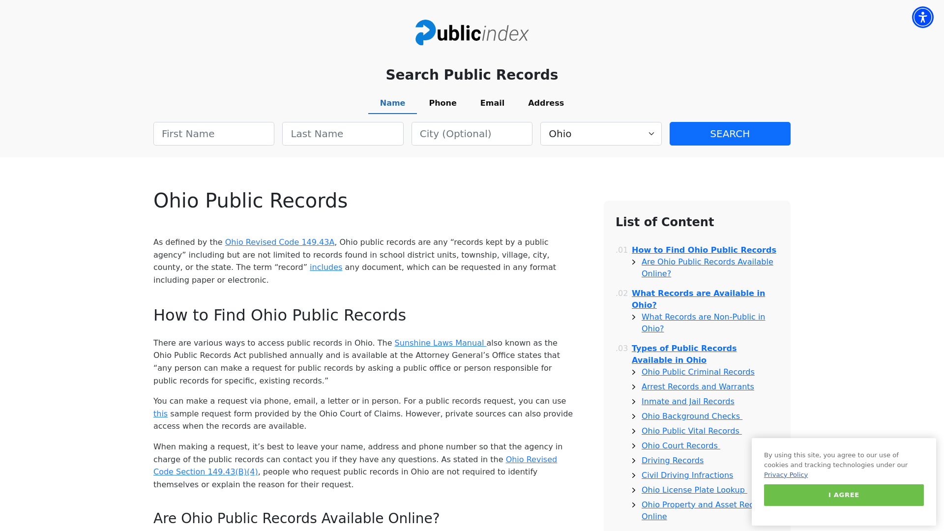 Ohio Public Records Online - ThePublicIndex