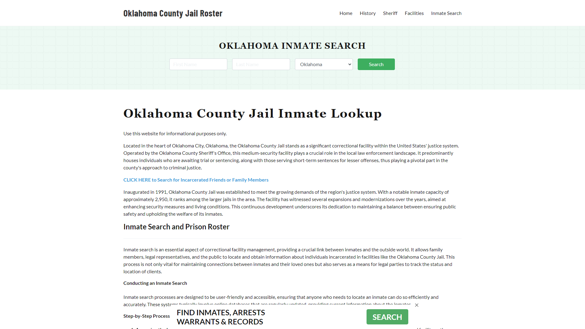 Oklahoma County Jail Roster Lookup, OK, Inmate Search