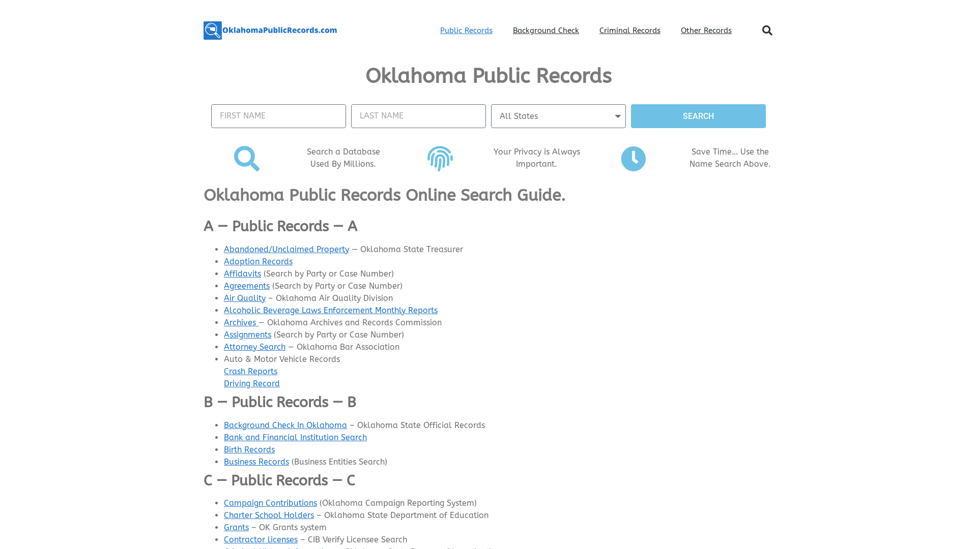 State of Oklahoma Public Records Guide: OklahomaPublicRecords.com