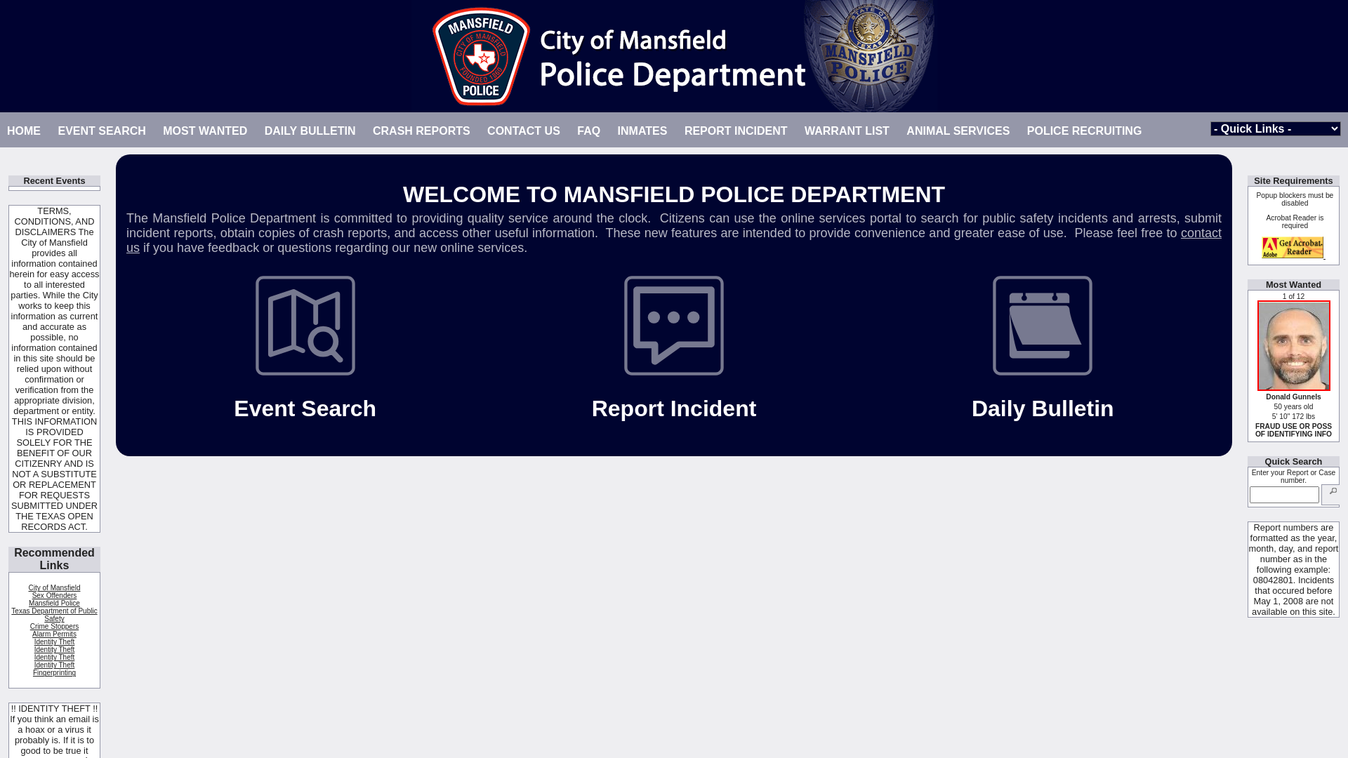 Mansfield Police Department P2C