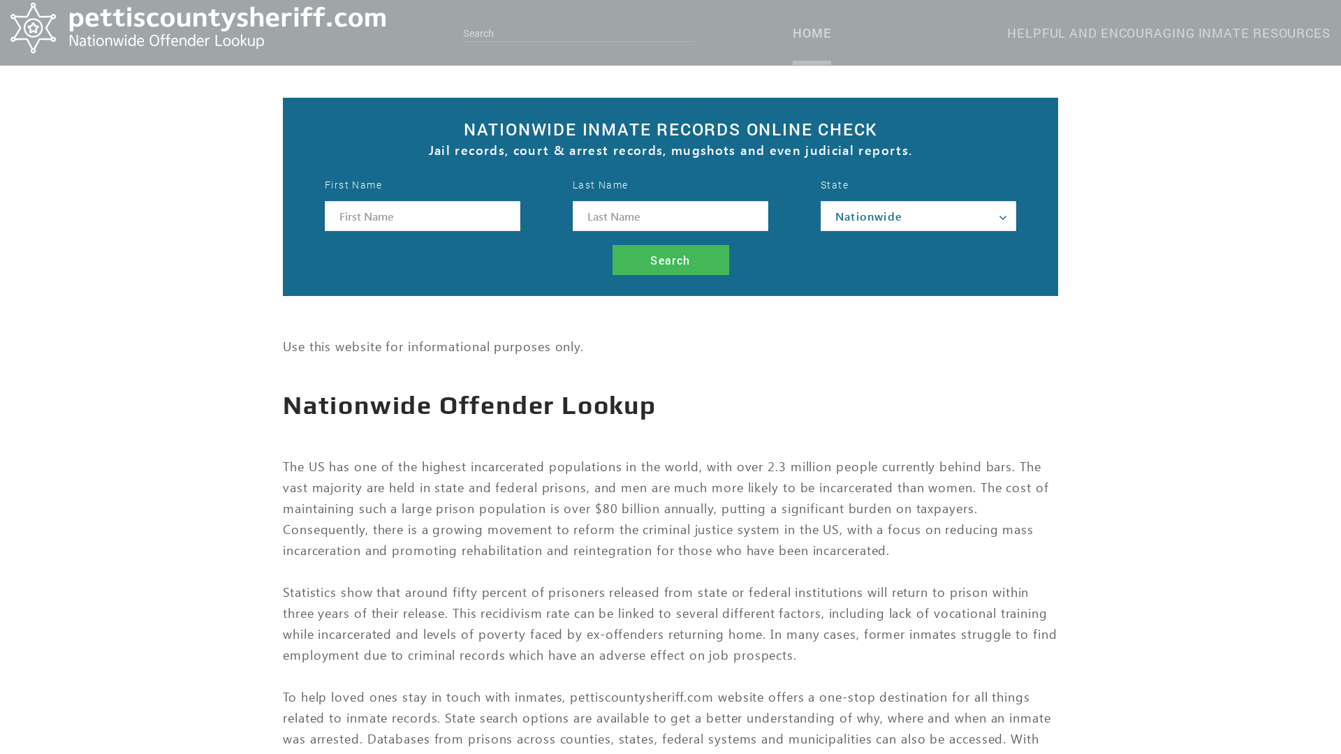 Nationwide Offender Lookup