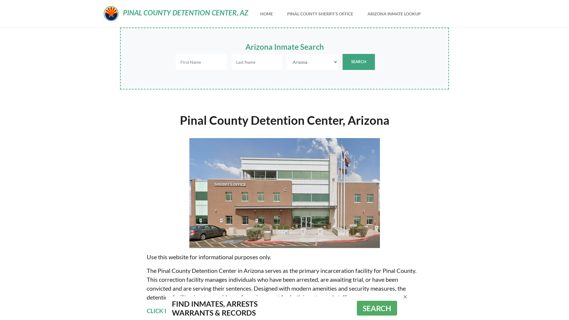 Pinal County Detention Center, AZ Inmate Roster, Offender Search