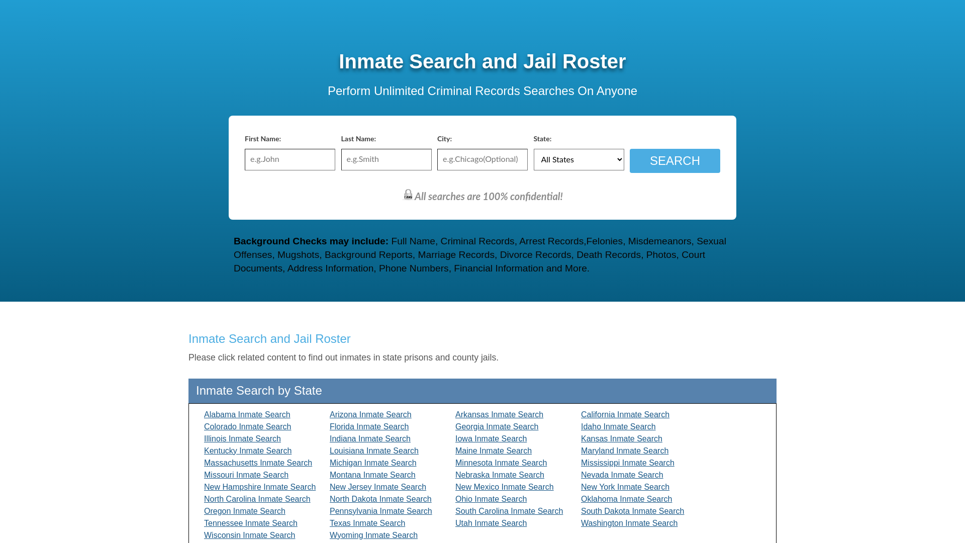 Inmate Search and Jail Roster