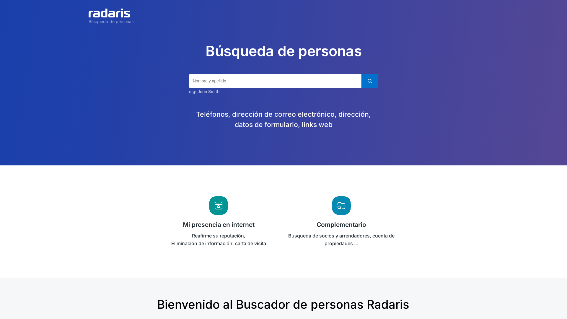 Radaris Spain: Buscador de Personas | Buscar Personas Por Nombe, Telefonos, Direcciones