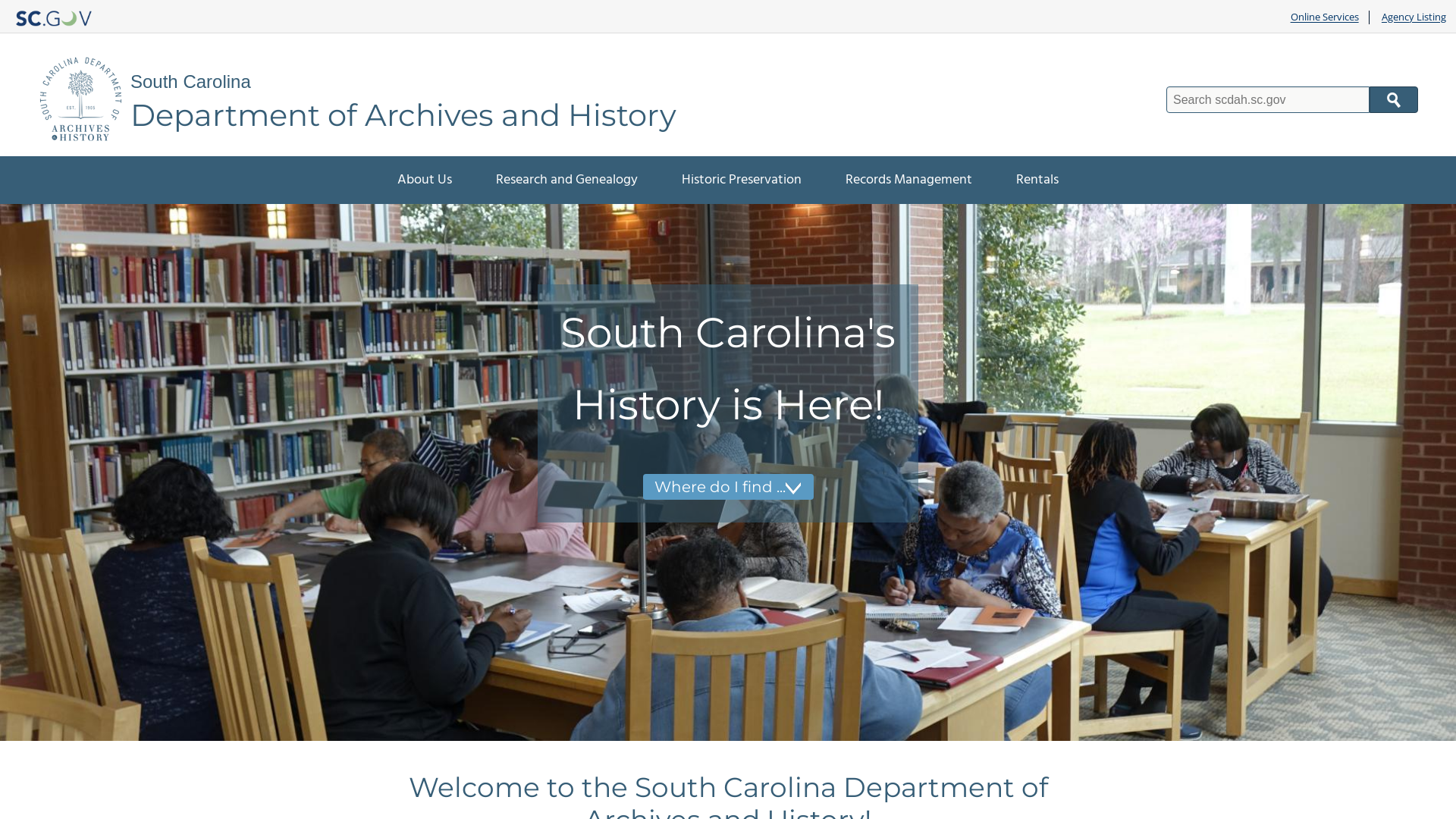 Home | SC Department of Archives and History