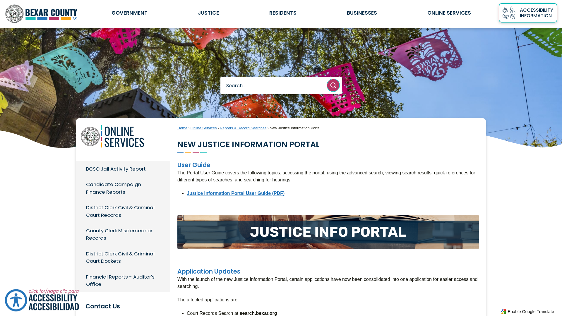 New Justice Information Portal | Bexar County, TX - Official Website