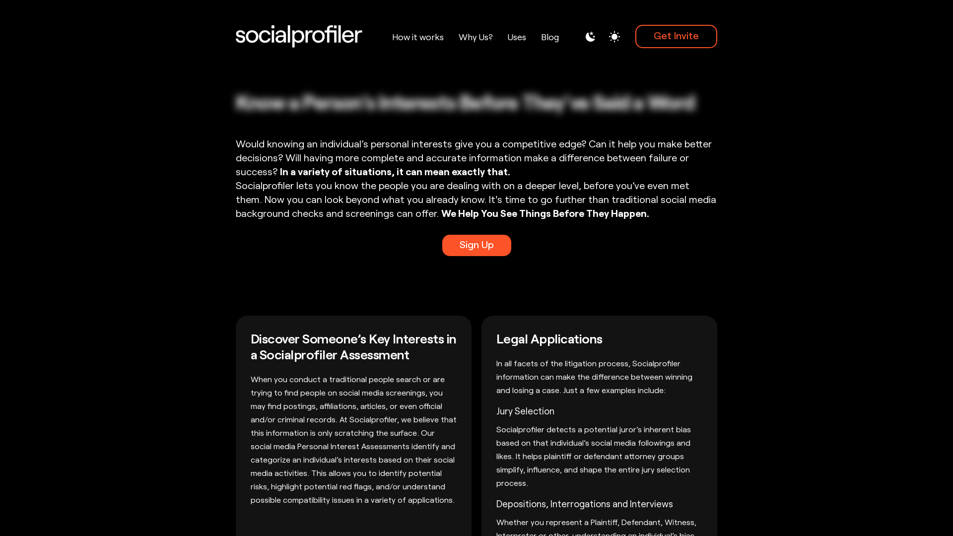 Social Media Personal Interest Assessment - Socialprofiler