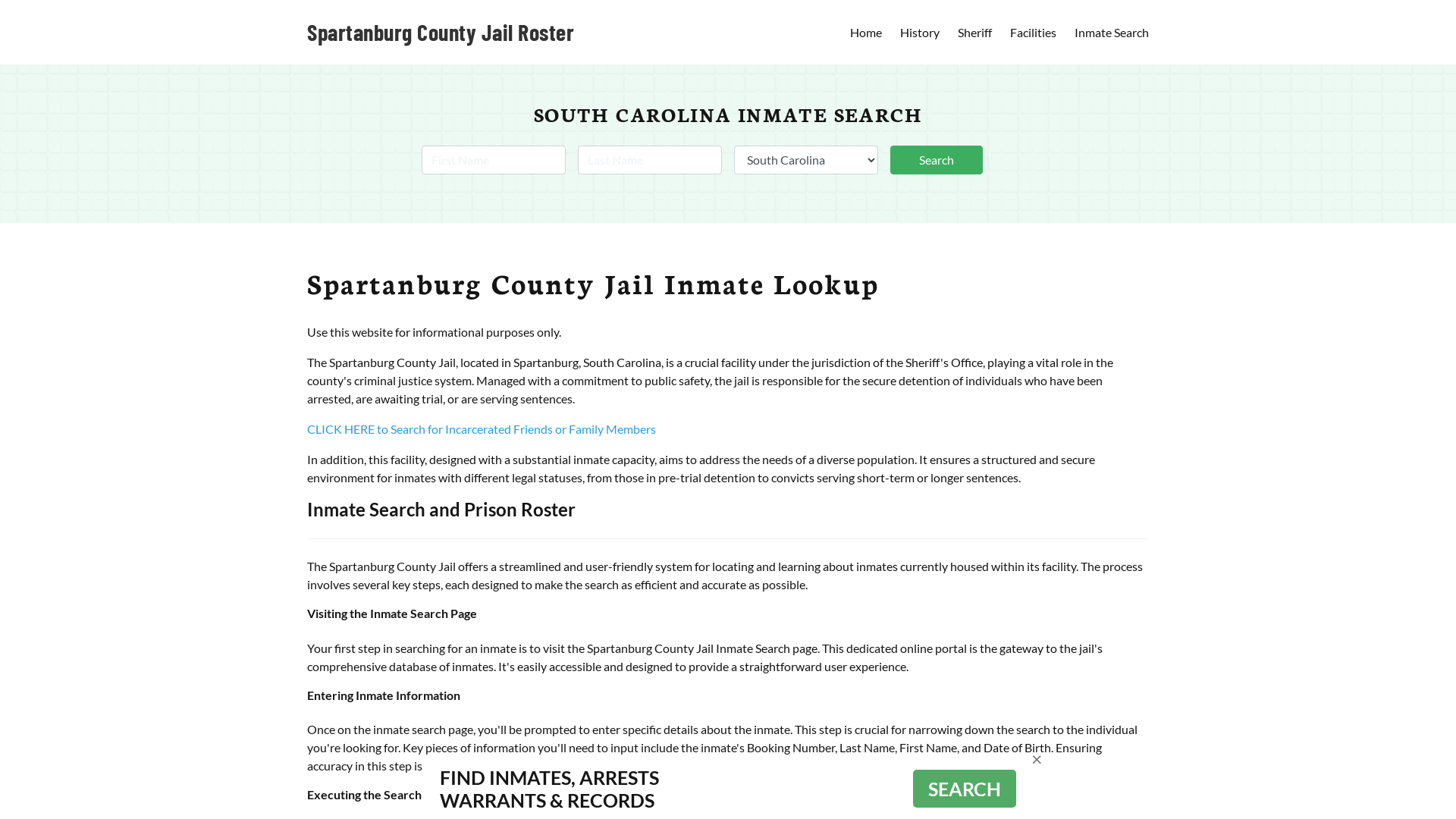 Spartanburg County Jail Roster Lookup, SC, Inmate Search