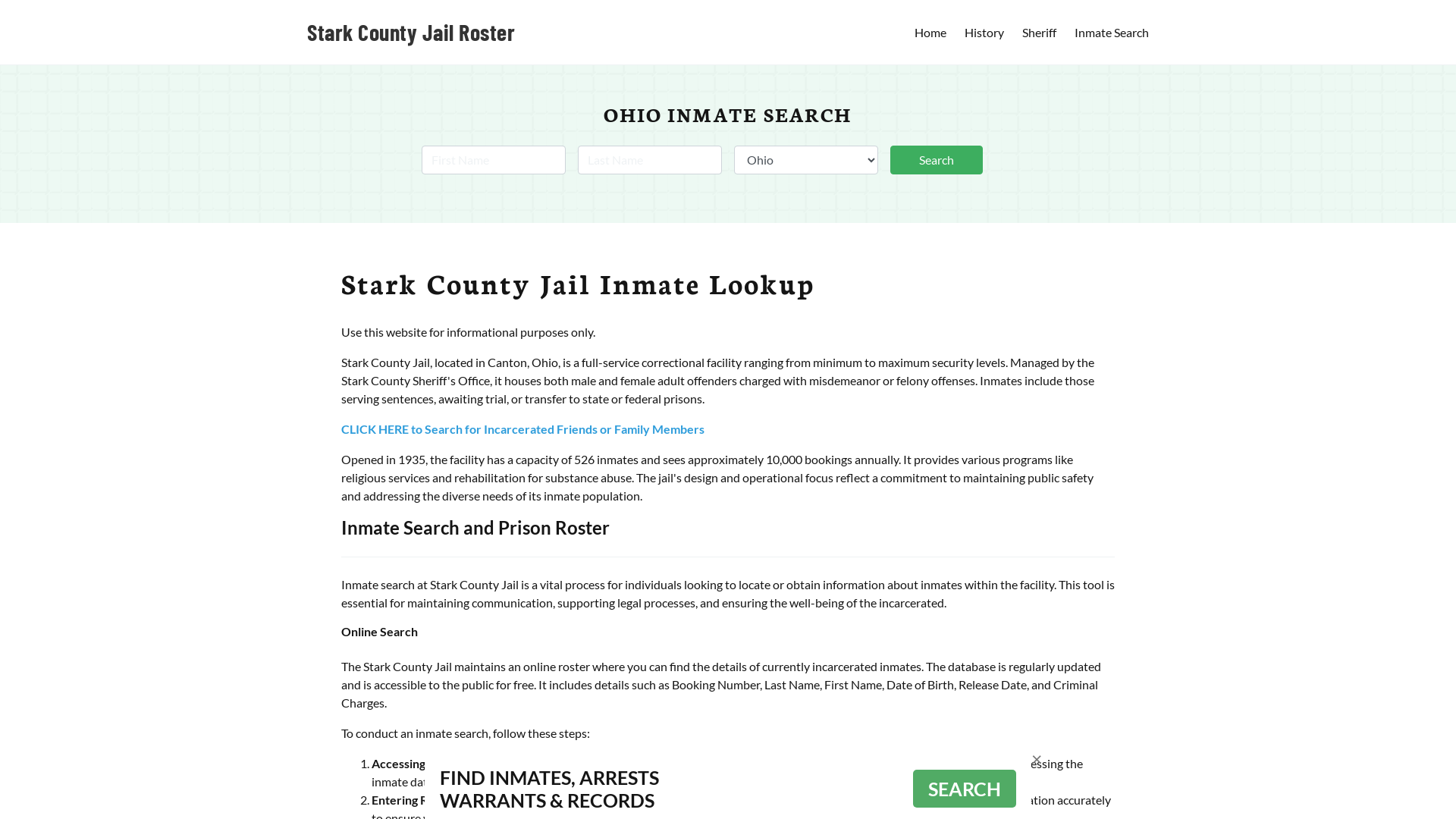 Stark County Jail Roster Lookup, OH, Inmate Search