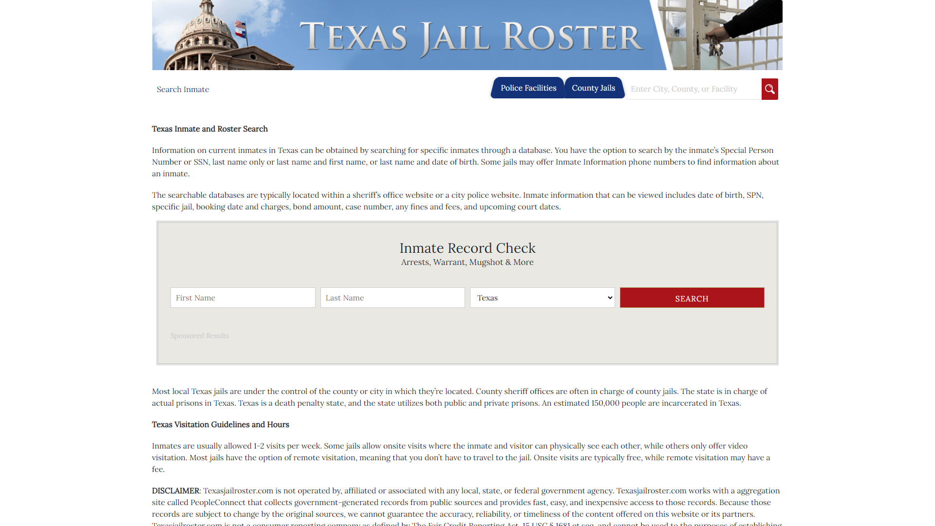 Jail Roster Search | Find Inmate Records in County Jail