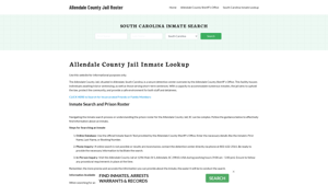 Allendale County Jail Roster Lookup, SC, Inmate Search