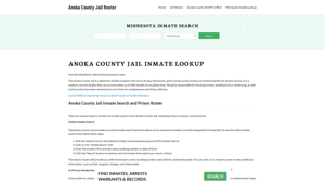 Anoka County Jail Roster Lookup, MN, Inmate Search