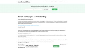 Anson County Jail Roster Lookup, NC, Inmate Search